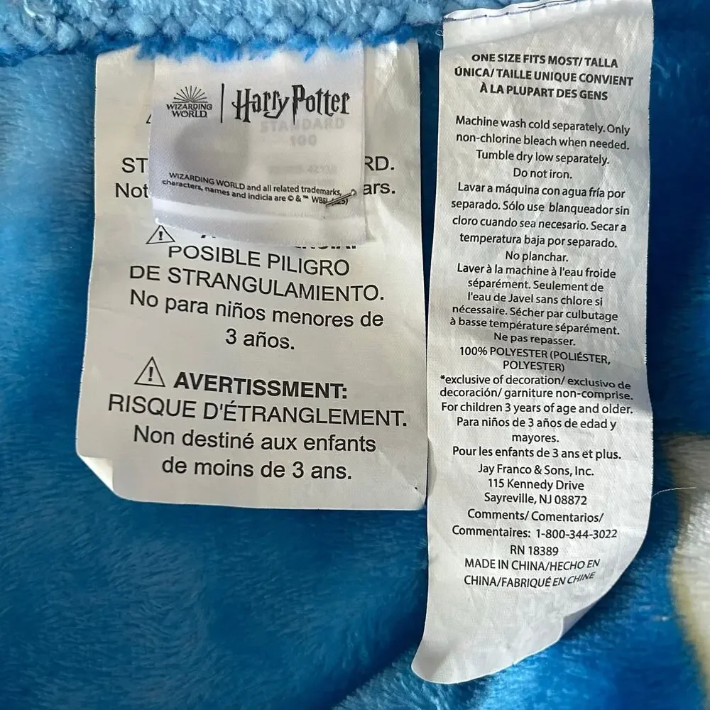 Harry Potter Expecto Patronum Hooded Wearable Blanket 40x72 Blue Wizarding World
